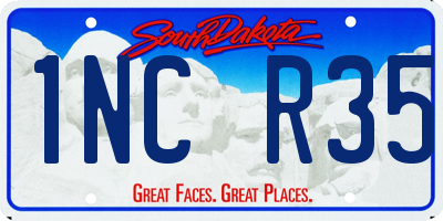 SD license plate 1NCR35