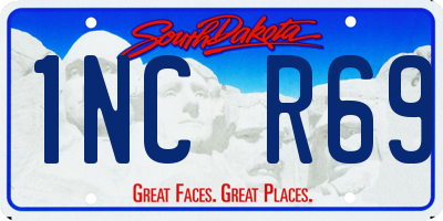 SD license plate 1NCR69