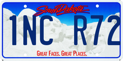 SD license plate 1NCR72