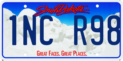 SD license plate 1NCR98