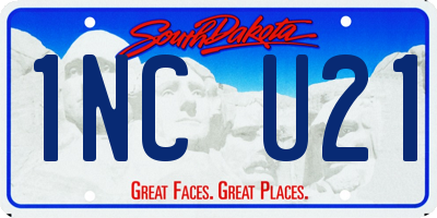 SD license plate 1NCU21