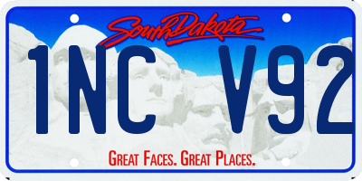 SD license plate 1NCV92