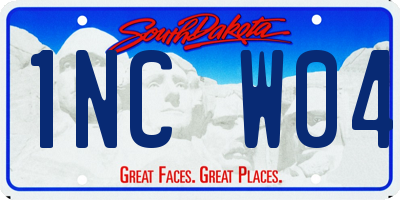 SD license plate 1NCW04