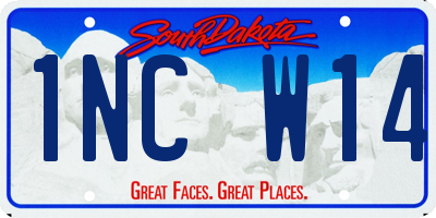 SD license plate 1NCW14