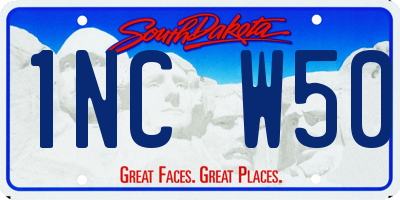 SD license plate 1NCW50