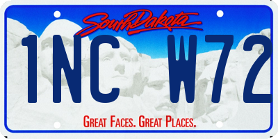 SD license plate 1NCW72