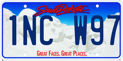 SD license plate 1NCW97