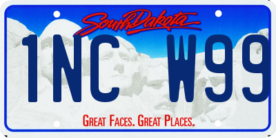 SD license plate 1NCW99