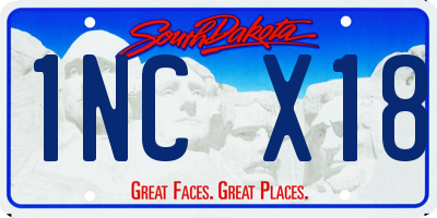 SD license plate 1NCX18
