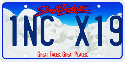 SD license plate 1NCX19