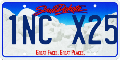 SD license plate 1NCX25