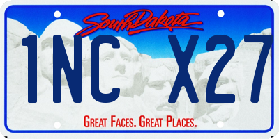 SD license plate 1NCX27