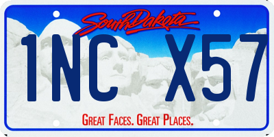SD license plate 1NCX57