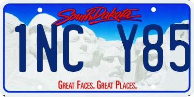 SD license plate 1NCY85