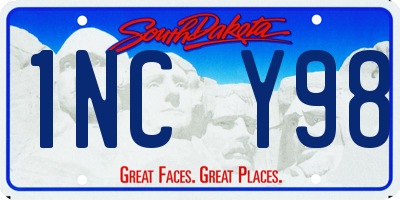 SD license plate 1NCY98