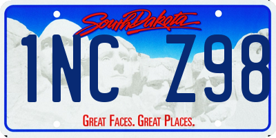 SD license plate 1NCZ98