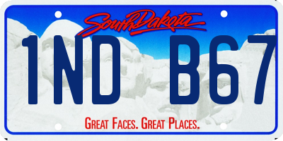 SD license plate 1NDB67