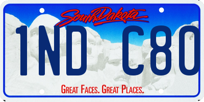 SD license plate 1NDC80