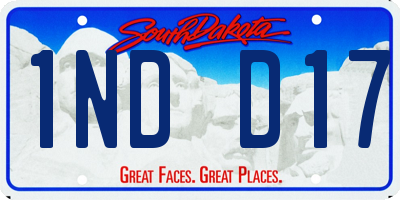 SD license plate 1NDD17