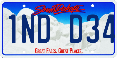 SD license plate 1NDD34