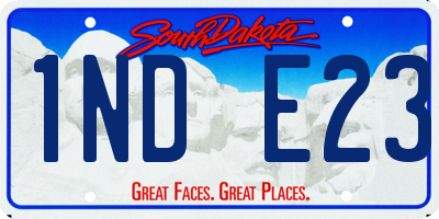 SD license plate 1NDE23