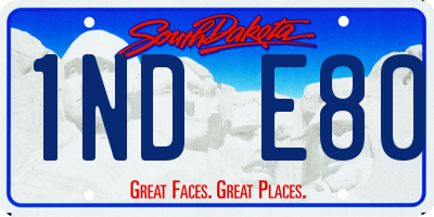 SD license plate 1NDE80