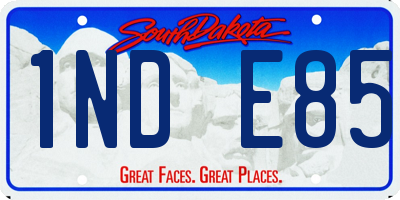 SD license plate 1NDE85