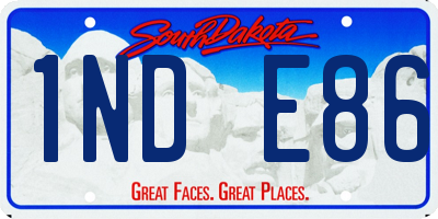 SD license plate 1NDE86