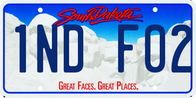 SD license plate 1NDF02