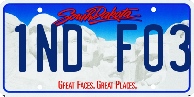 SD license plate 1NDF03