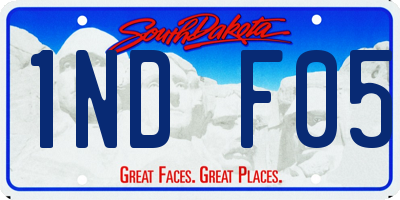 SD license plate 1NDF05
