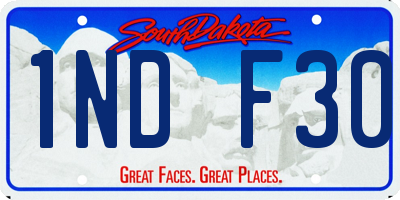 SD license plate 1NDF30