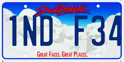 SD license plate 1NDF34