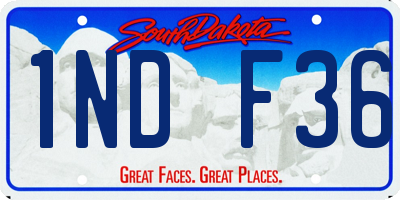 SD license plate 1NDF36
