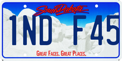 SD license plate 1NDF45