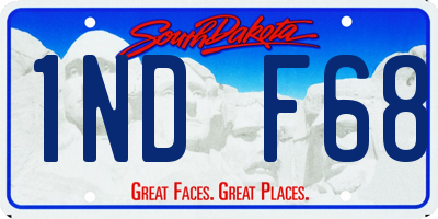 SD license plate 1NDF68