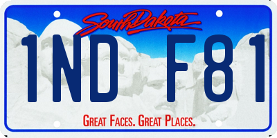 SD license plate 1NDF81