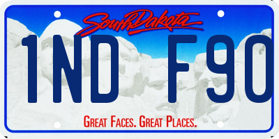 SD license plate 1NDF90