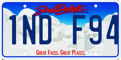 SD license plate 1NDF94