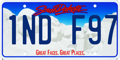 SD license plate 1NDF97