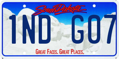 SD license plate 1NDG07