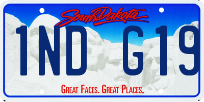 SD license plate 1NDG19