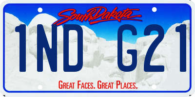 SD license plate 1NDG21