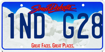 SD license plate 1NDG28