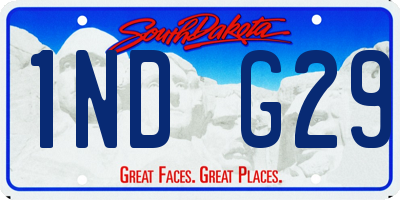 SD license plate 1NDG29