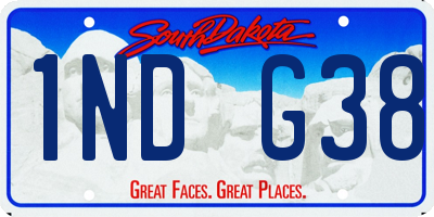 SD license plate 1NDG38