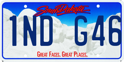 SD license plate 1NDG46