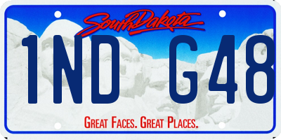 SD license plate 1NDG48
