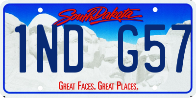 SD license plate 1NDG57