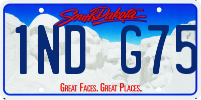 SD license plate 1NDG75
